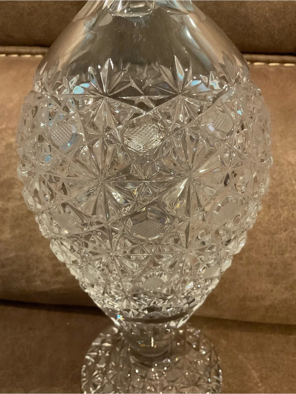 Vintage Intricate Cut Decanter With Stopper